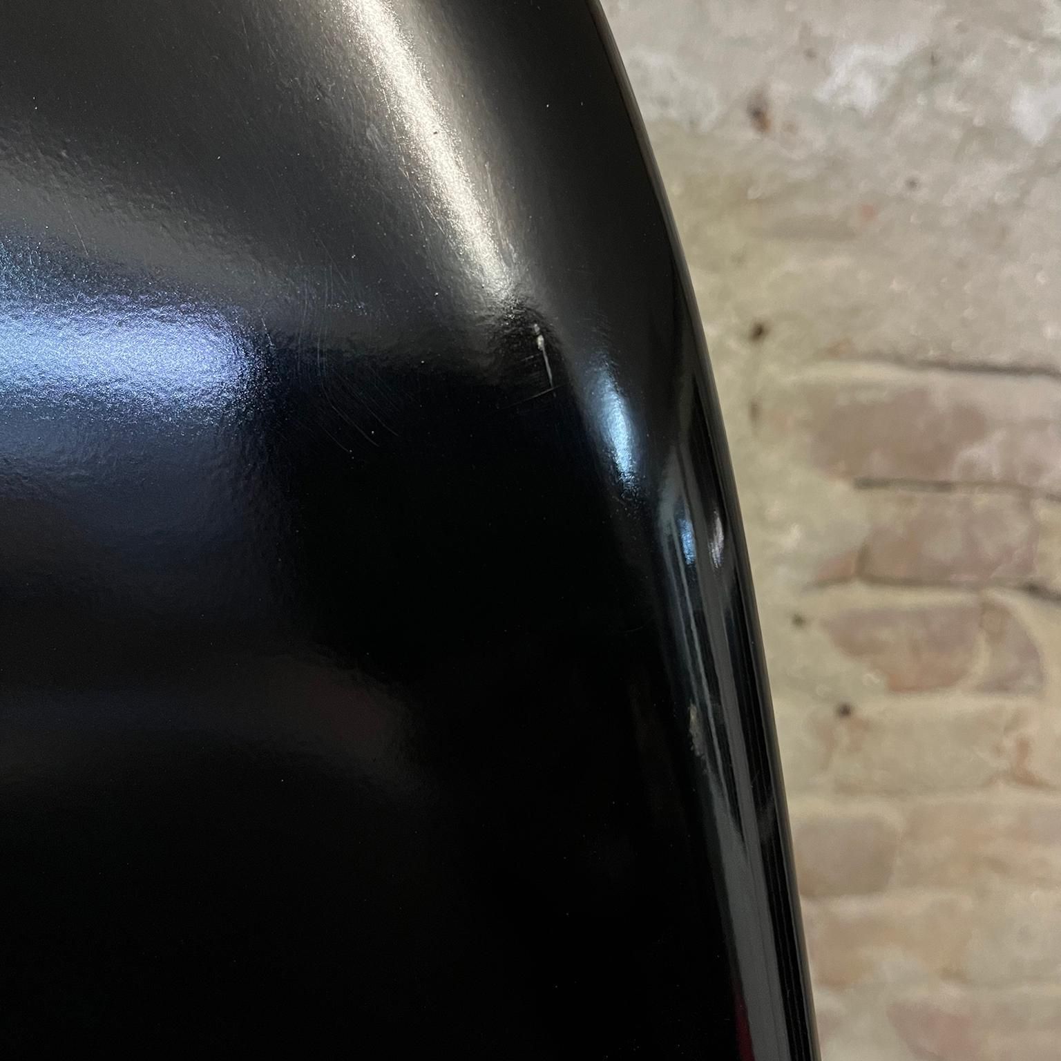 Verner Panton, Orginal Heavy Fibreglass Black Stacking Chair By Vitra photo buy