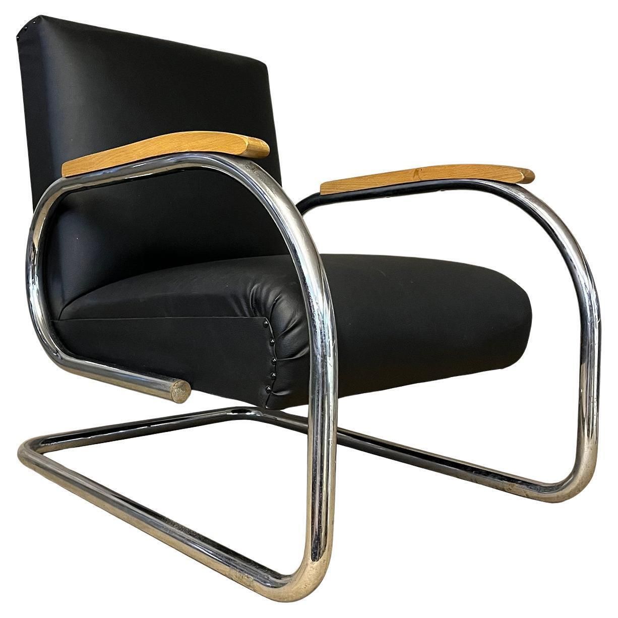 Tubax Armchair In Black Faux Leather
