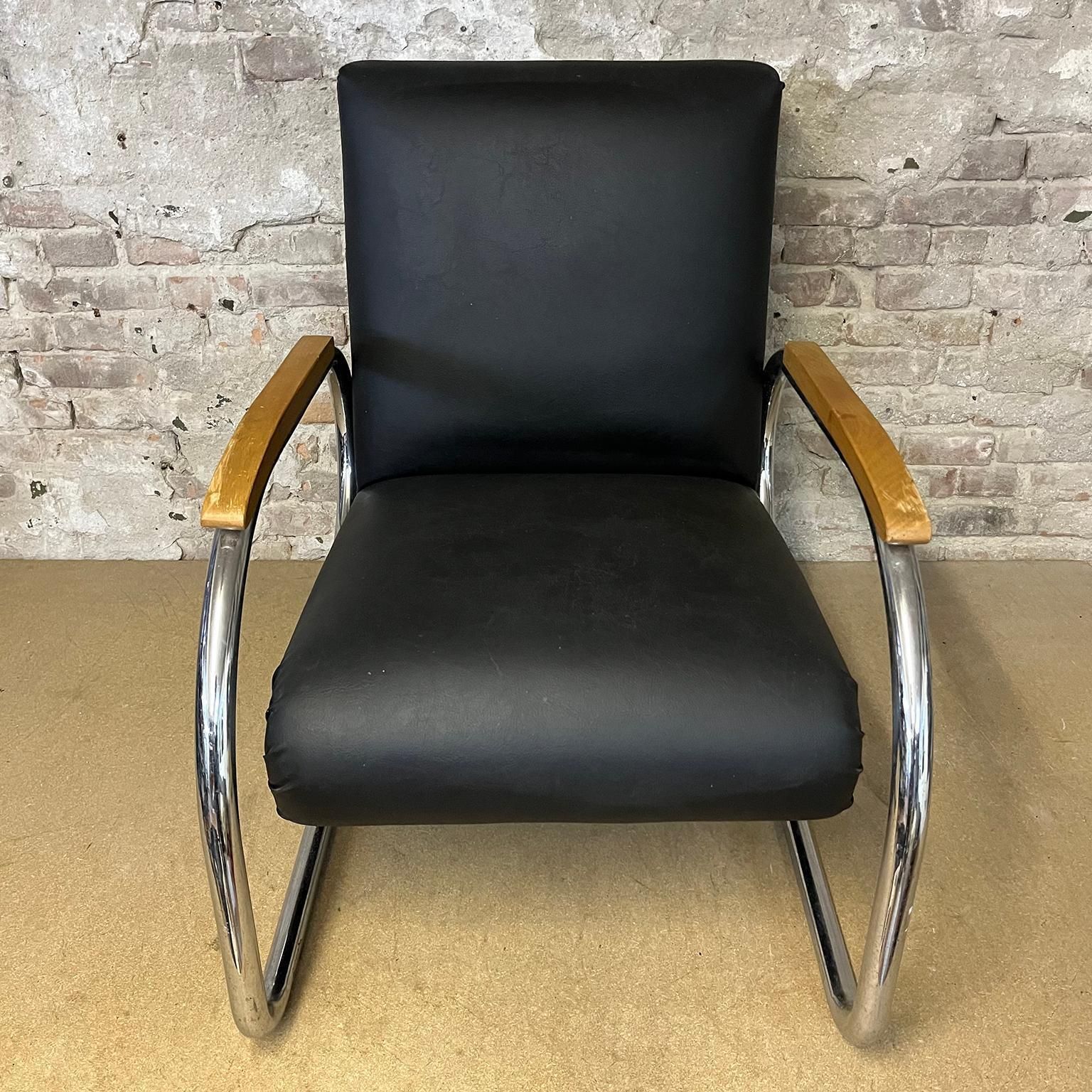 Tubax Armchair In Black Faux Leather photo vintage