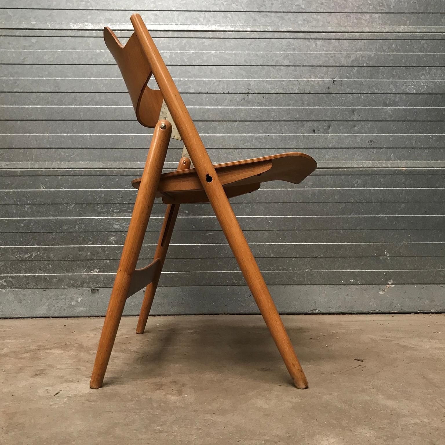 1952, Egon Eiermann For Wilde & Spieth, Wooden Folding Chair photo Furniture