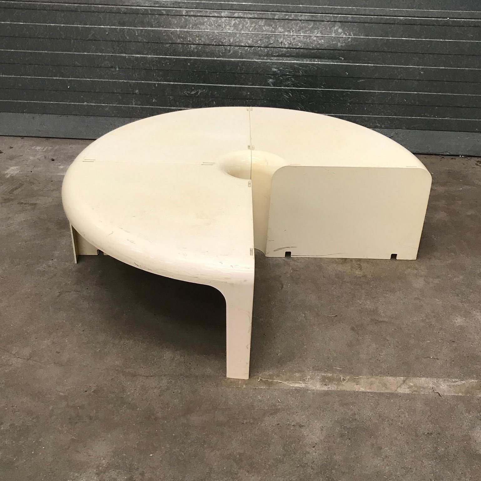 Three Half Round Plastic Side Tables In Off White, Circa 1970 photo 167.0