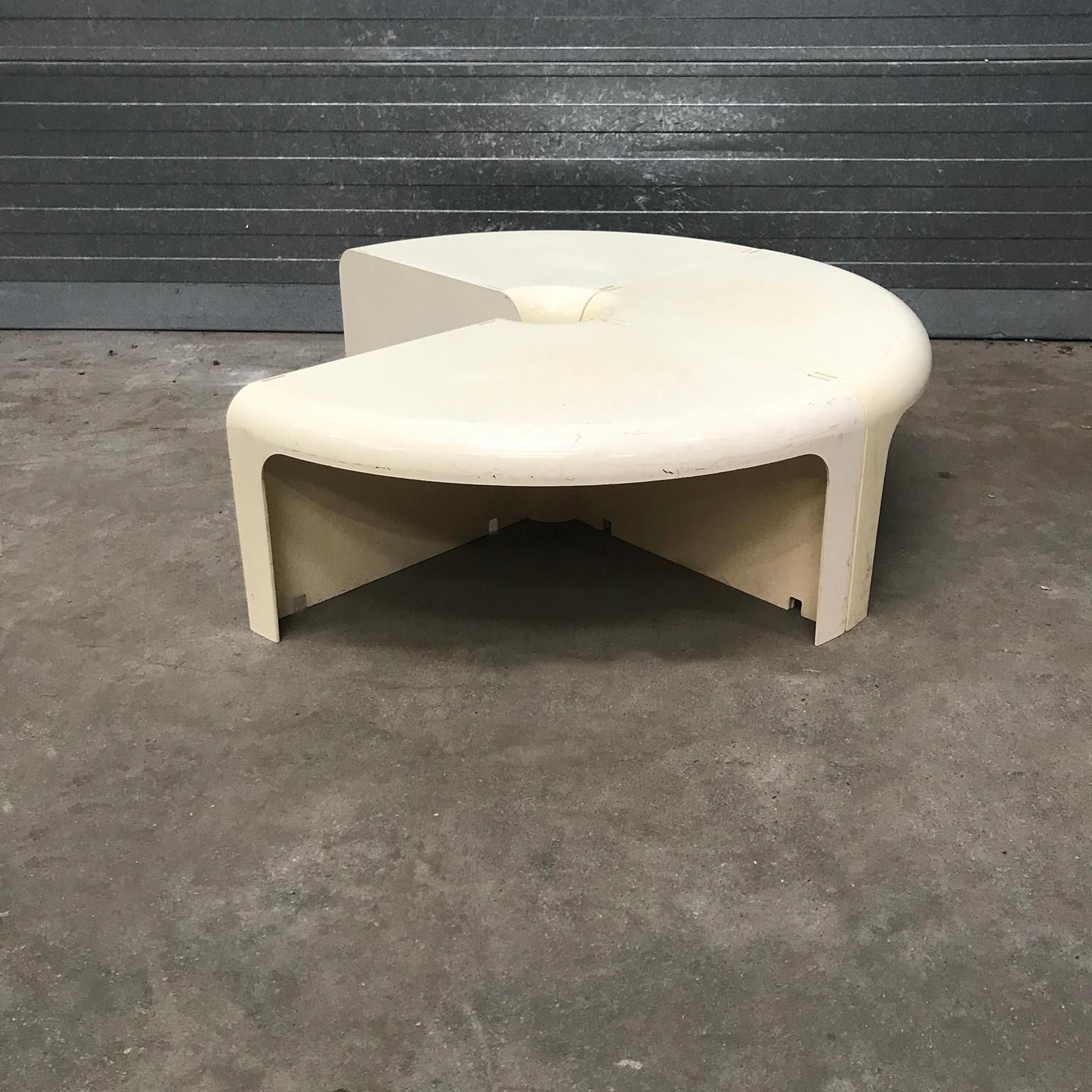 Three Half Round Plastic Side Tables In Off White, Circa 1970 photo buy