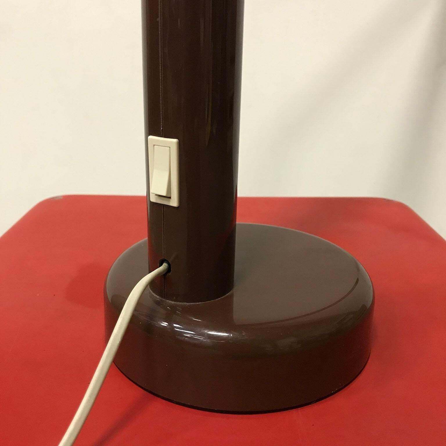 Lighting 1960, Anders Pehrson For Atelje Lyktan, Sweden, Tube Desk Lamp In Brown Plastic photo