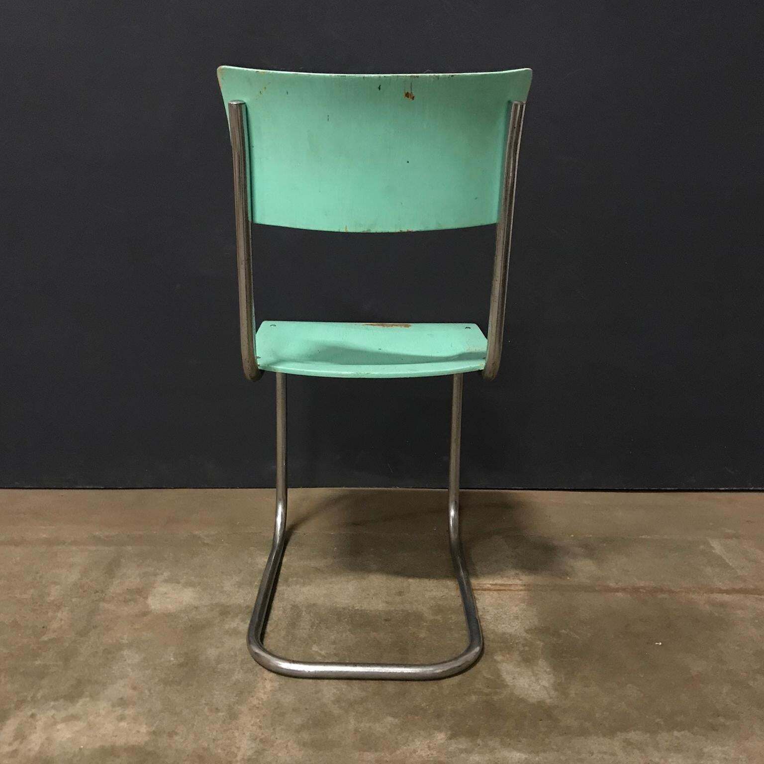 1931, Mart Stam For Thonet, Turquoise Wooden S43 photo 643.0