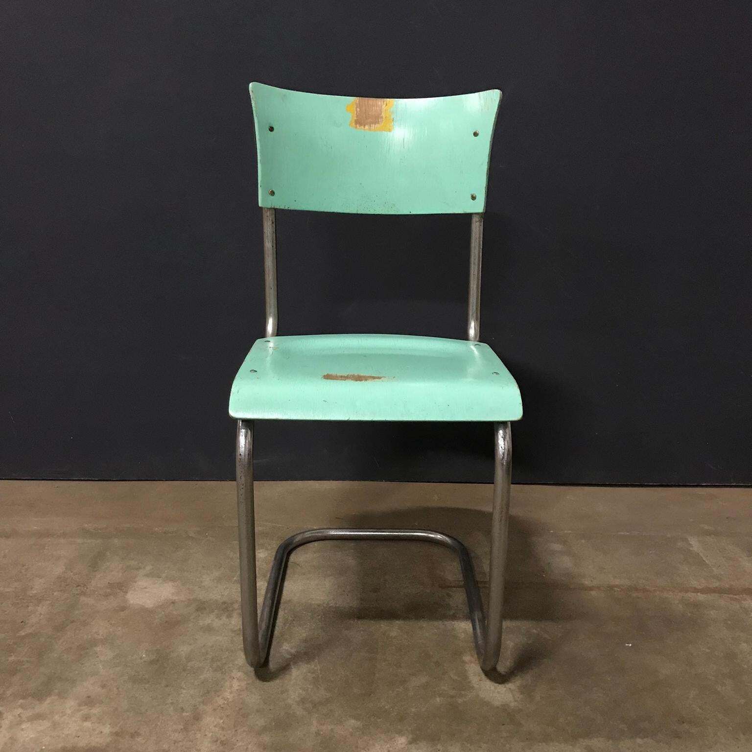 1931, Mart Stam For Thonet, Turquoise Wooden S43 photo vinterior
