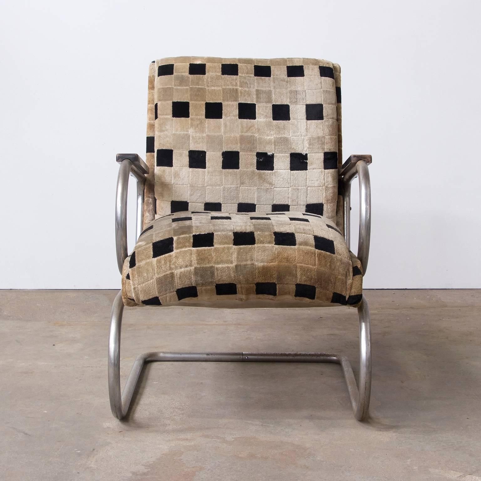 Original French Art Deco Lounge Chair And Original Soft Comfy Fabric, Circa 1935 photo 1282.0