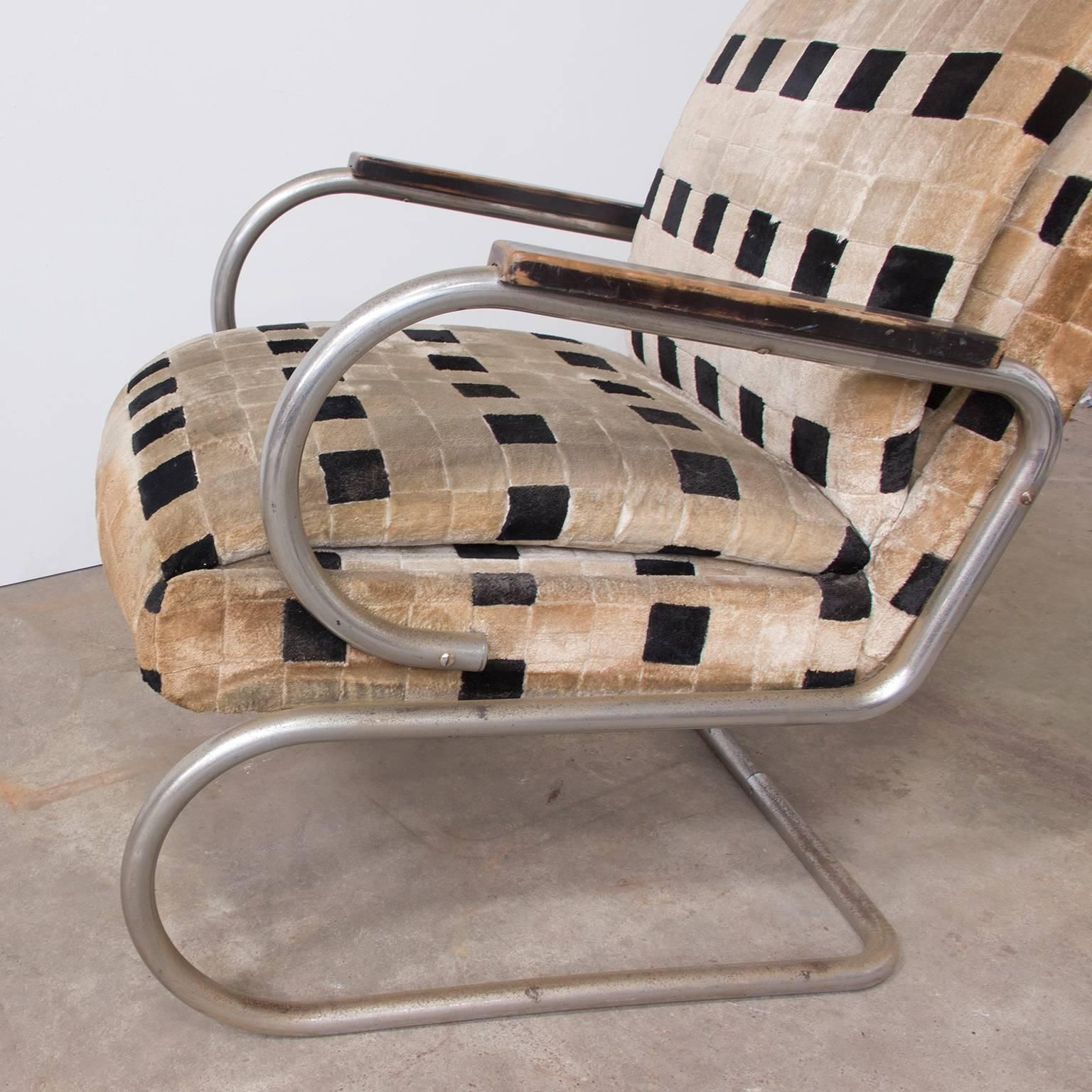 Original French Art Deco Lounge Chair And Original Soft Comfy Fabric, Circa 1935 photo buy