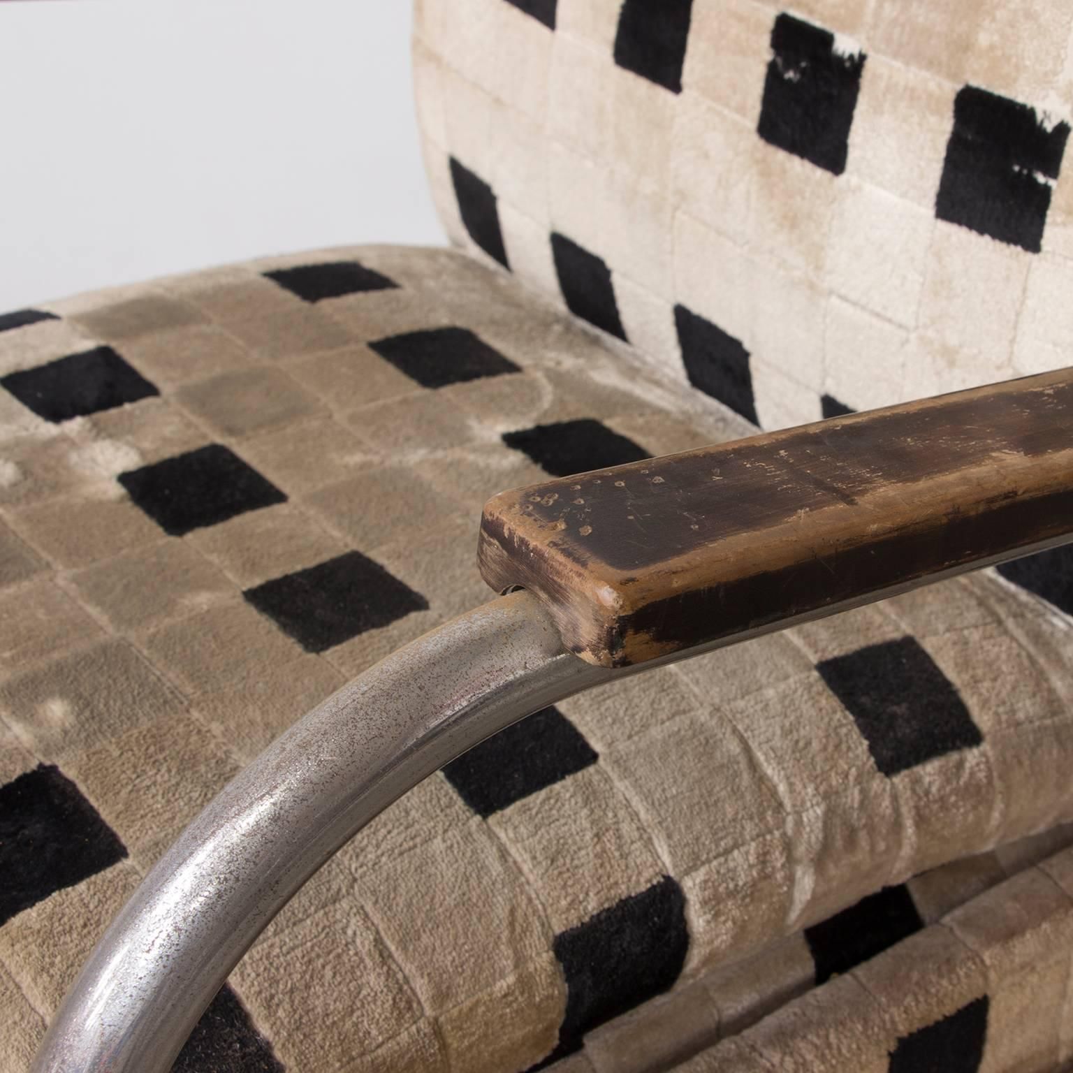 photo furniture Original French Art Deco Lounge Chair And Original Soft Comfy Fabric, Circa 1935