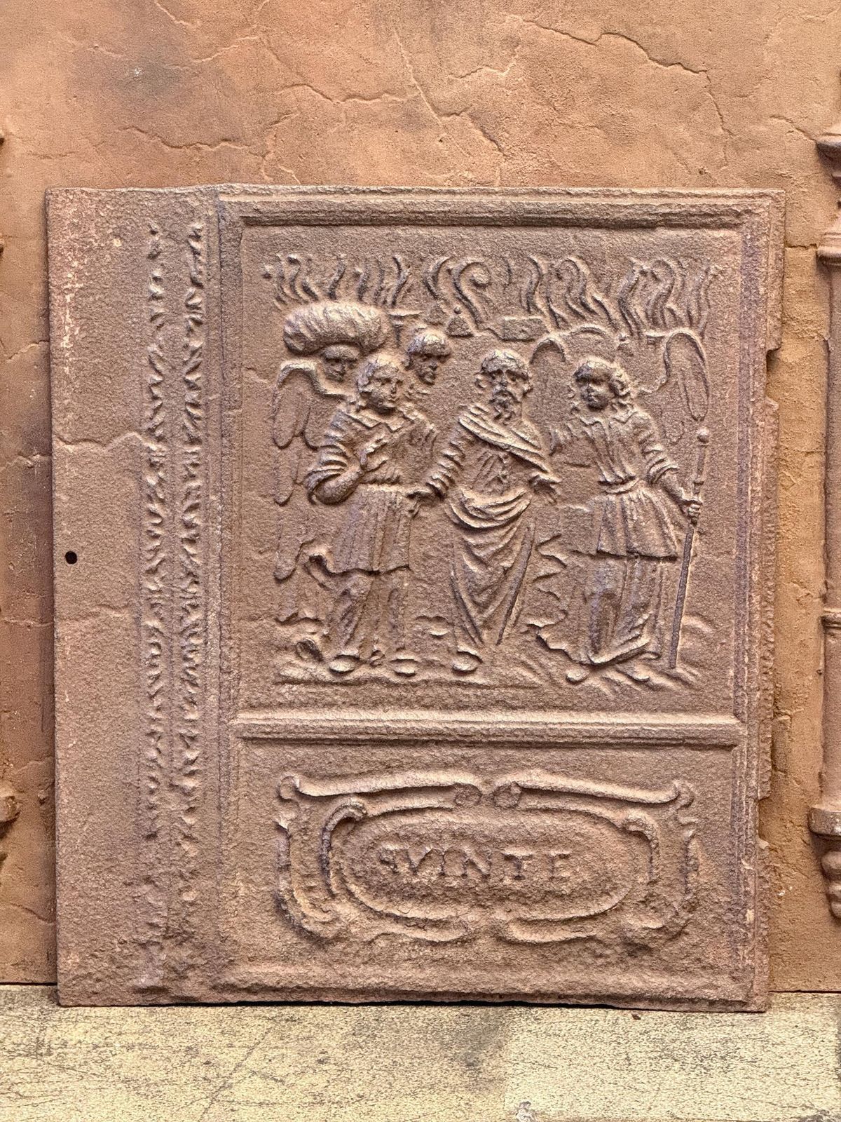 17th Century German 'Lot And Daughters' Stove Plate / Backsplash, Gothic Period photo for sale