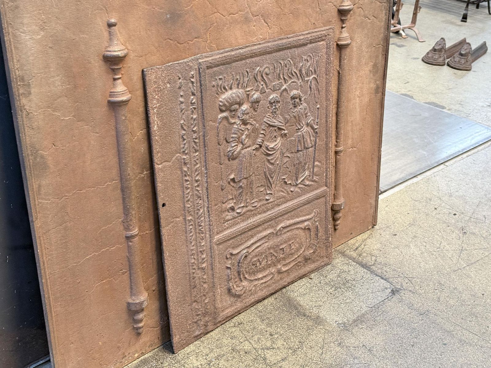 17th Century German 'Lot And Daughters' Stove Plate / Backsplash, Gothic Period photo 751.0