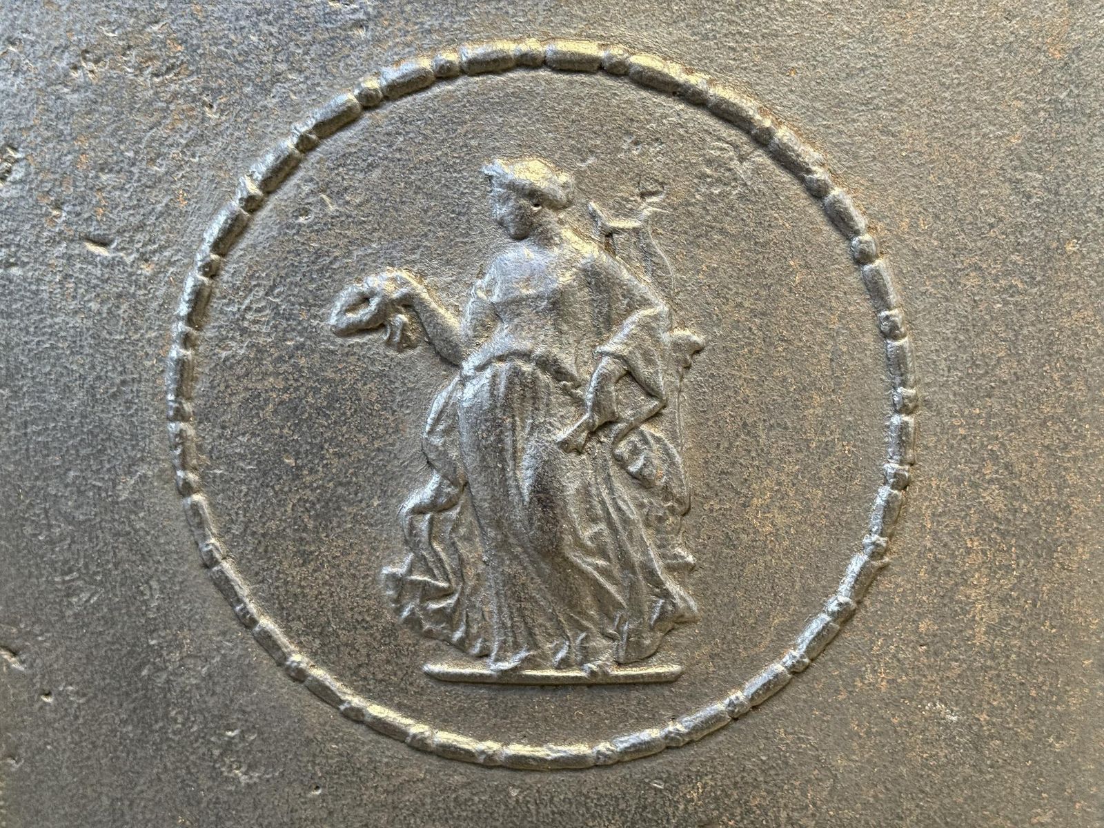 1094.0 French Art Deco 'Lady' Fireback / Backsplash, Early 20th Century photo