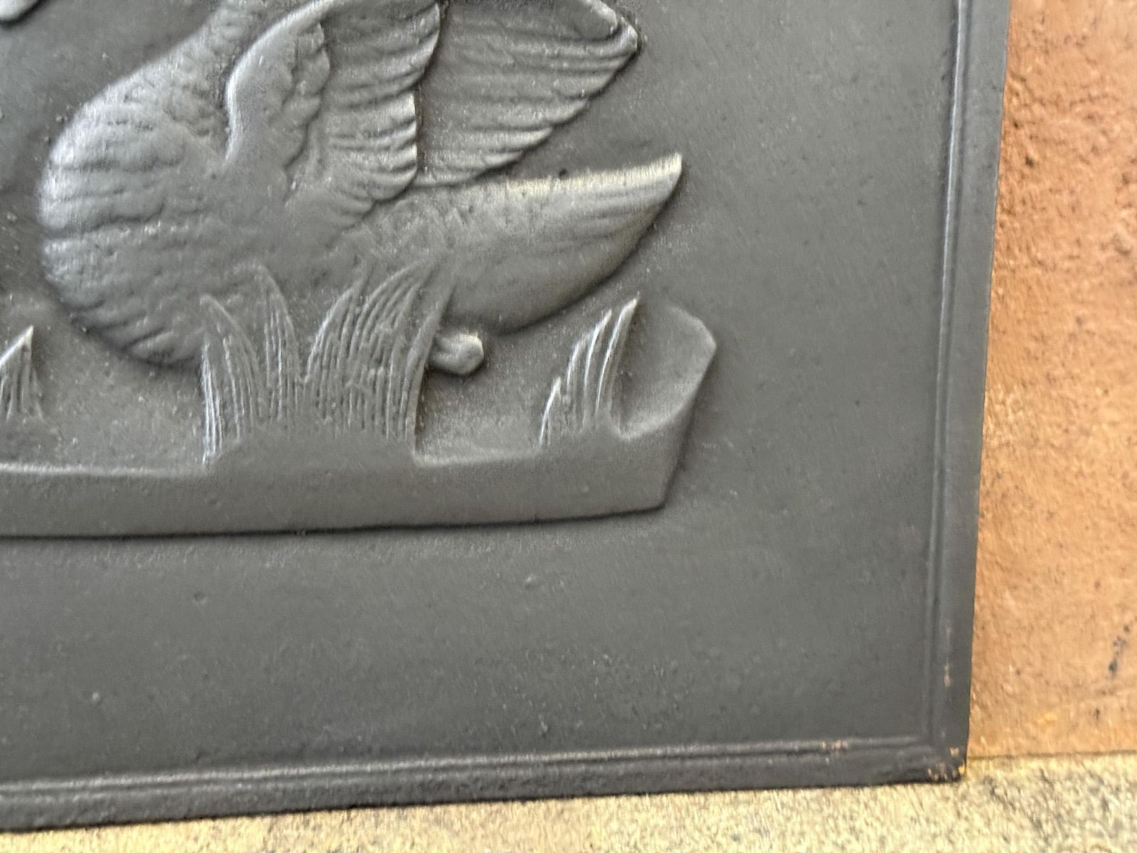 French 'Swan' Fireback / Backsplash, 19th Century Period photo for sale