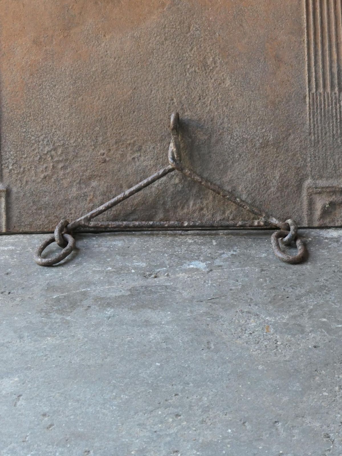 Large 17th Century French Fireplace Pot Hook, Louis XIV Period photo furniture