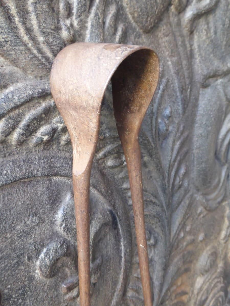 Rustic French Wrought Iron Fireplace Tools Or Fire Tools, Early 18th Century photo for sale