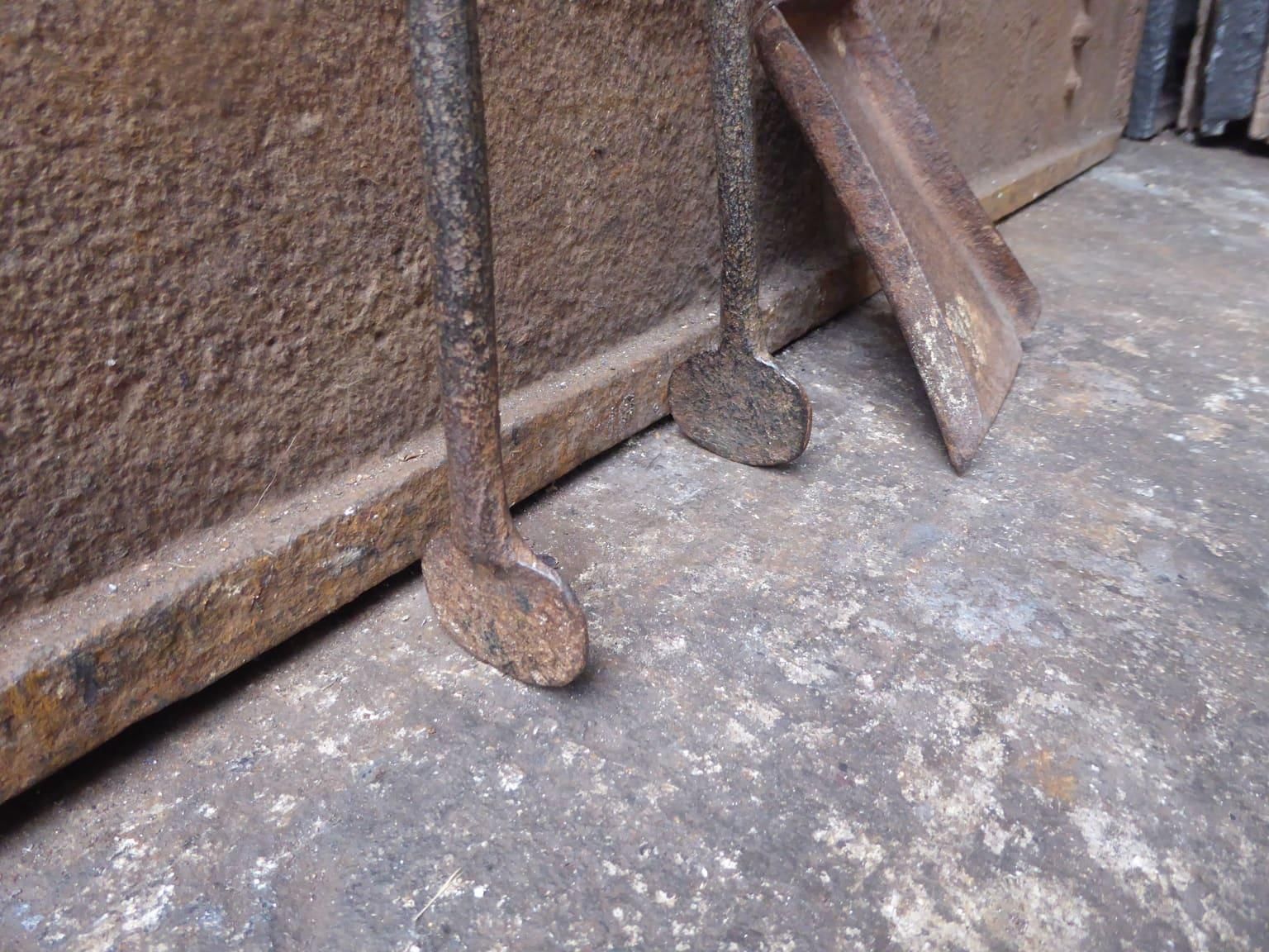 French Wrought Iron Fireplace Tools Or Fire Tools, Louis XV Period, 18th Century photo for sale