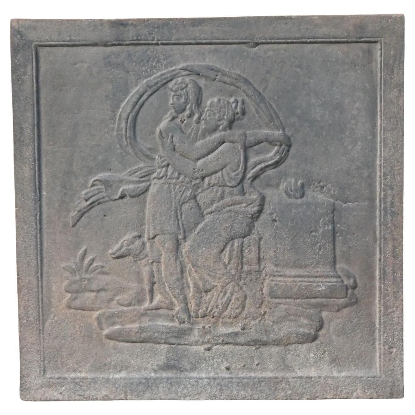 French Napoleon III Period 'Man And Woman' Fireback / Backsplash