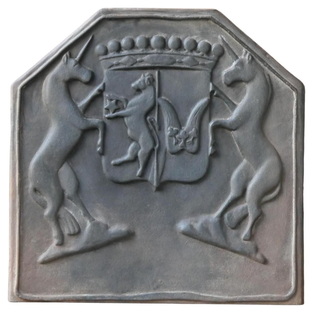 20th Century French Napoleon III Style 'Coat Of Arms' Fireback / Backsplash
