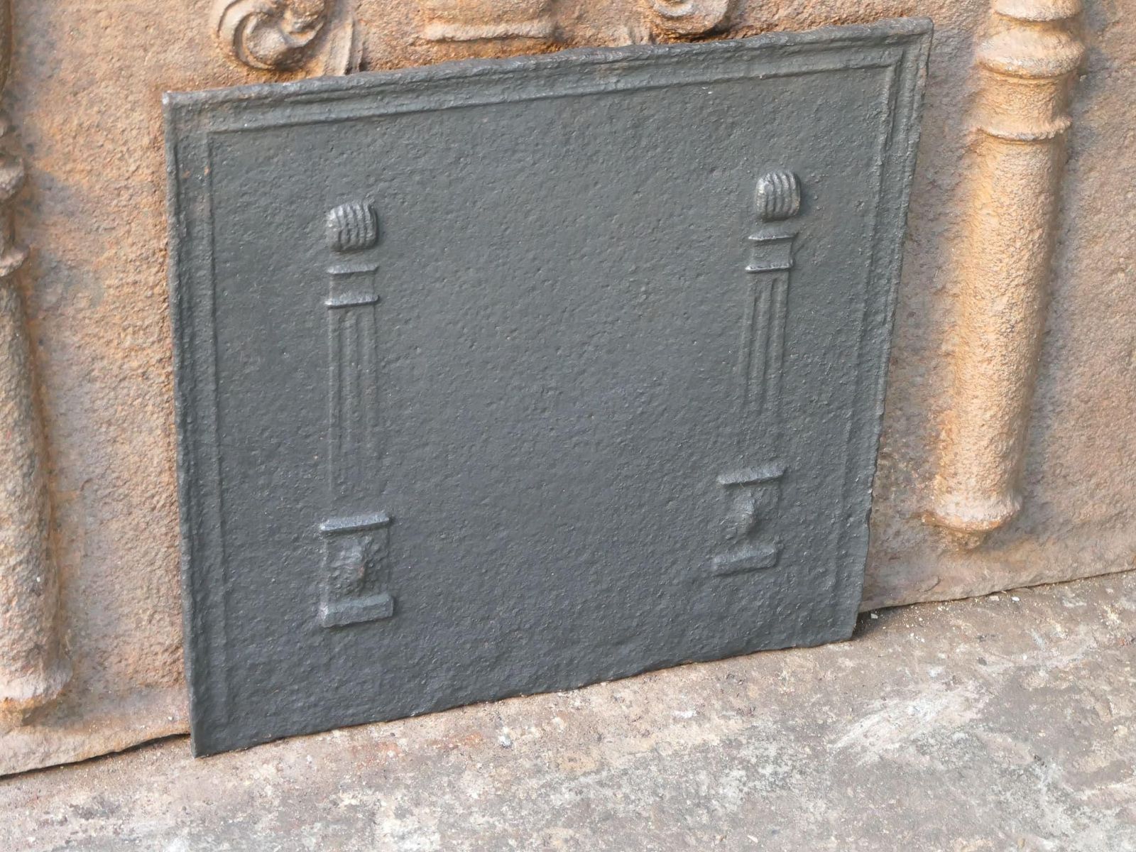 Small French 'Pillars Of Freedom' Fireback / Backsplash, Early 19th Century photo 296.0