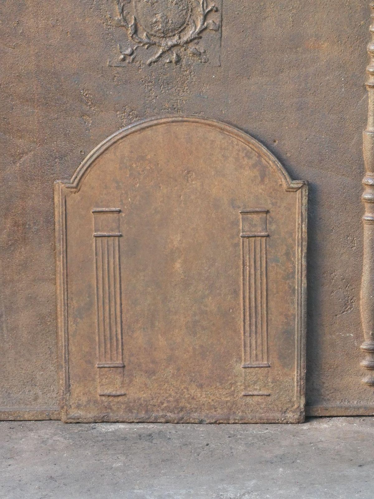 French 'Pillars Of Freedom' Fireback / Backsplash, Early 19th Century photo for sale