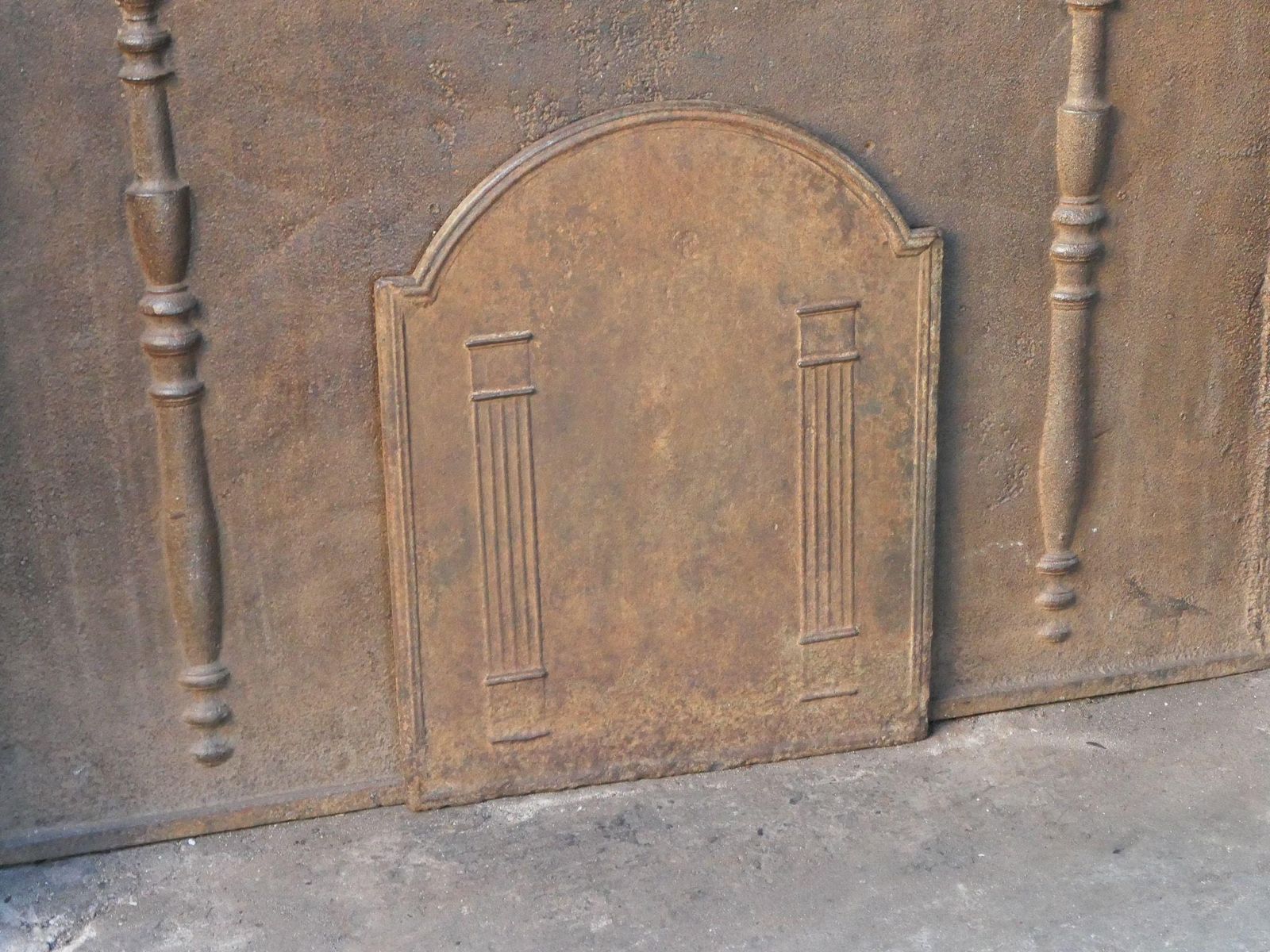 French 'Pillars Of Freedom' Fireback / Backsplash, Early 19th Century photo vinterior