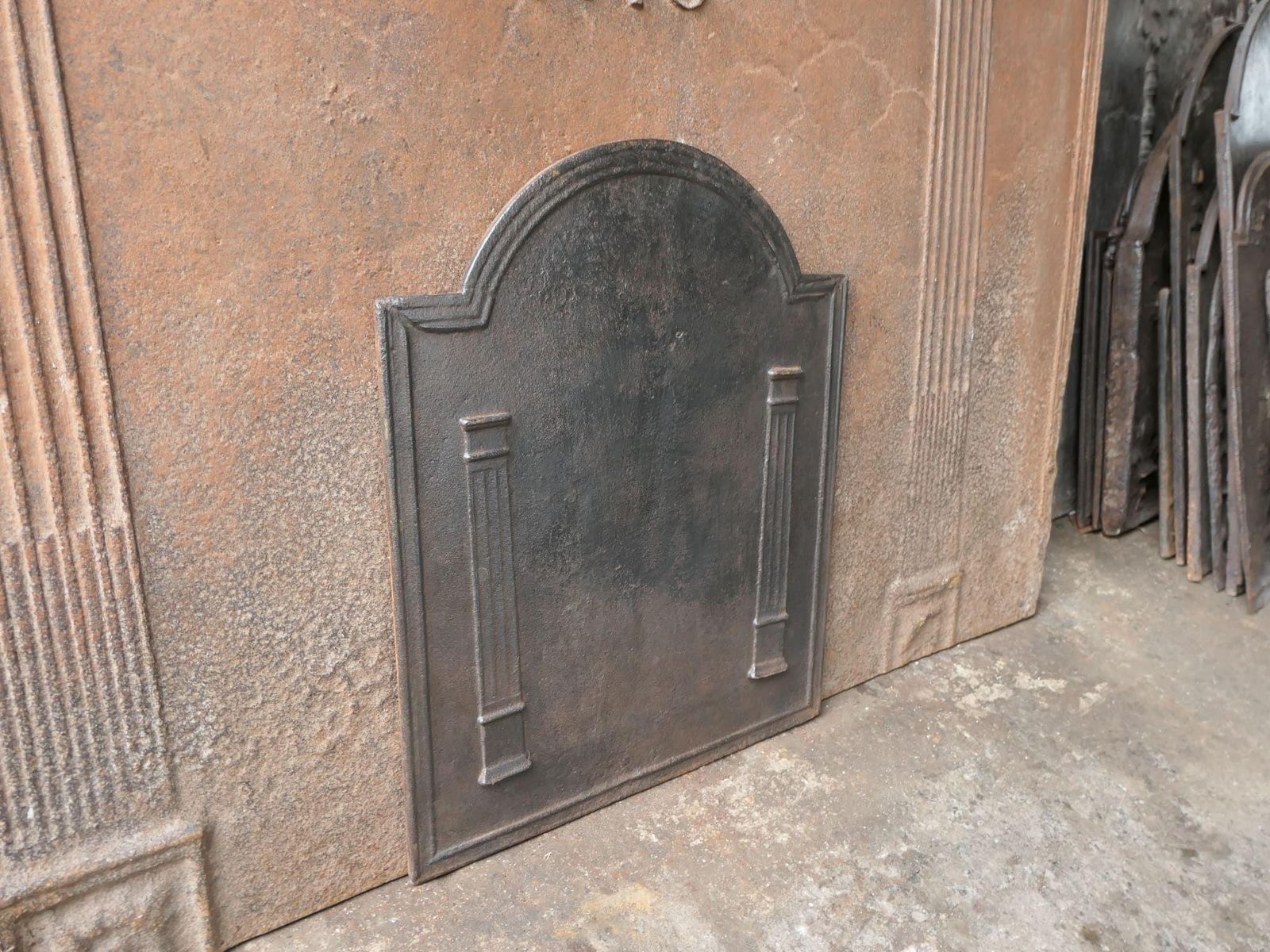 photo furniture French 'Pillars Of Freedom' Fireback / Backsplash, 18th   19th C. Neoclassical P