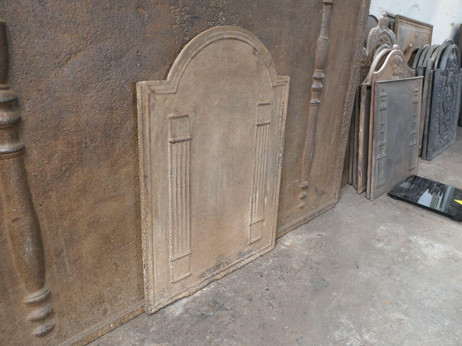 photo furniture French 'Pillars Of Freedom' Fireback / Backsplash, Early 19th Century