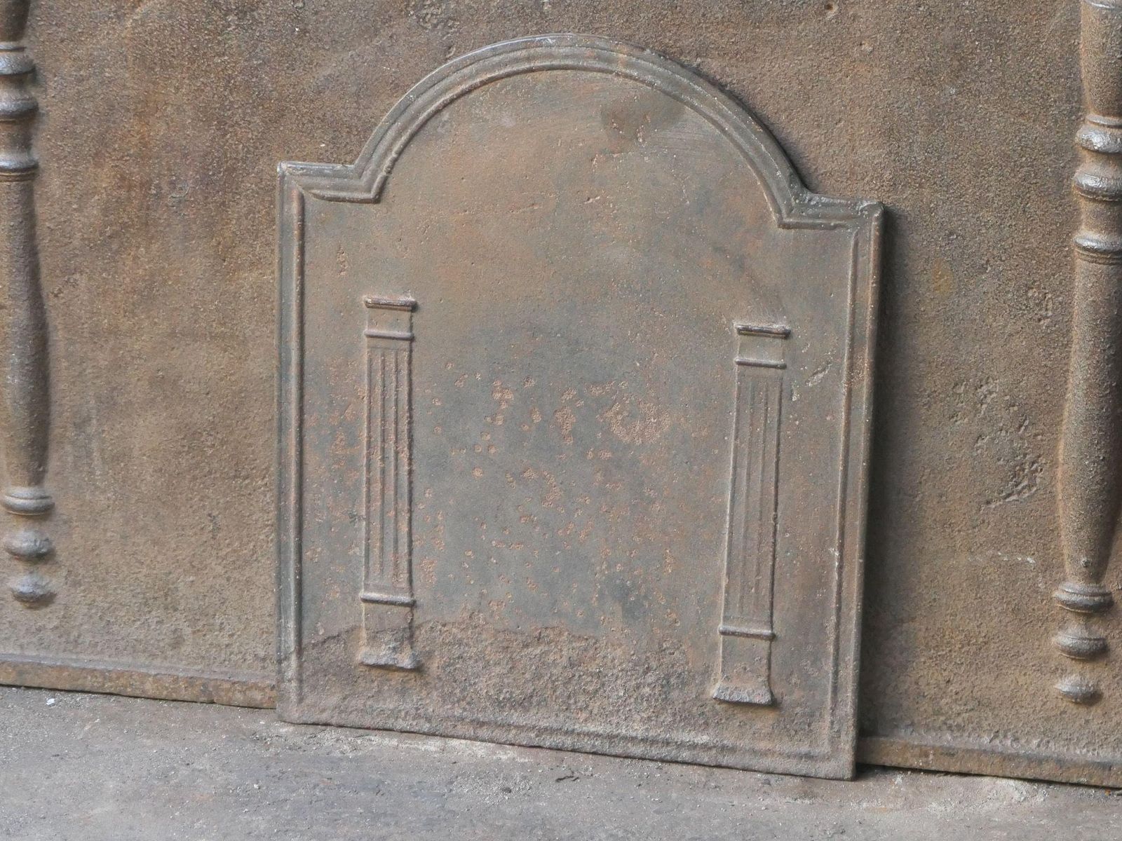 French Neoclassical 'Pillars Of Freedom' Fireback / Backsplash, Early 19th Centu photo 296.0