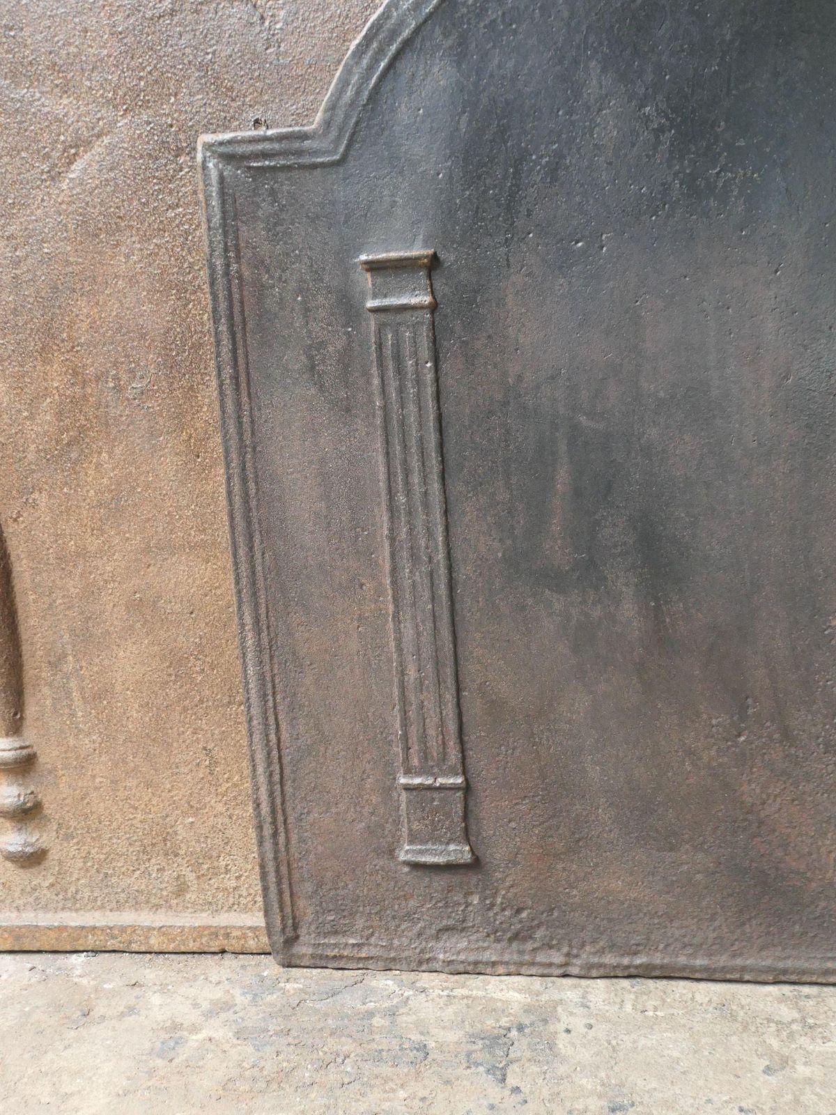 photo furniture French 'Pillars Of Freedom' Fireback / Backsplash, Early 19th Century