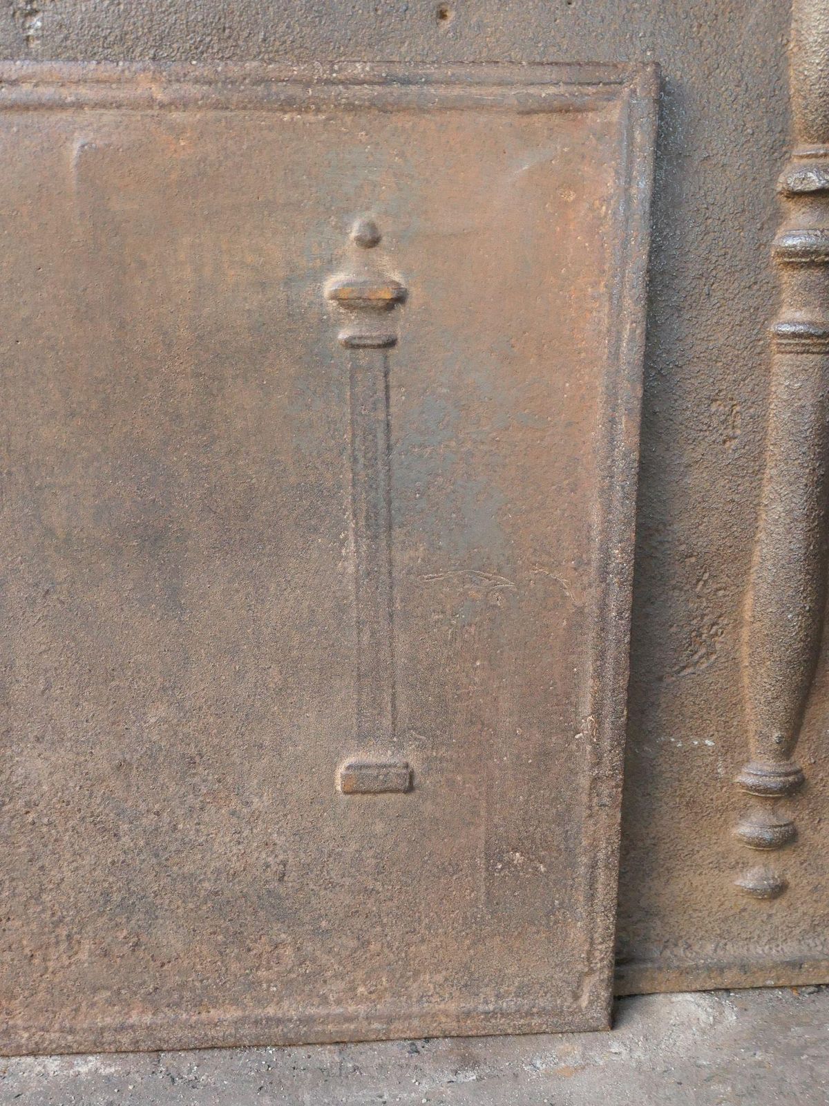 photo furniture French 'Pillars Of Freedom' Fireback / Backsplash, Early 19th Century