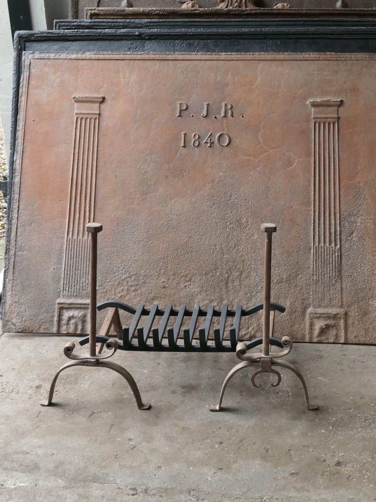 French Victorian Period Fire Grate, Fireplace Grate, 19th Century photo furniture