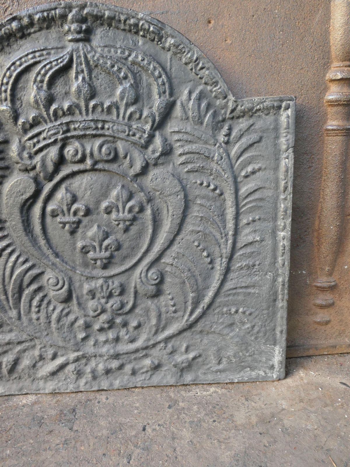 Louis XV Style 'Arms Of France' Fireback / Backsplash photo vintage