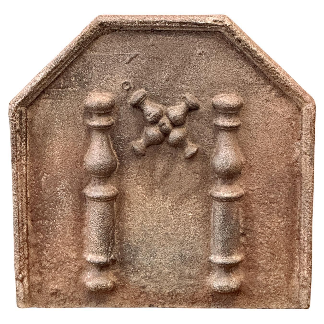Louis XIV Period 'Pillars With Saint Andrew's Cross' Fireback / Backsplash