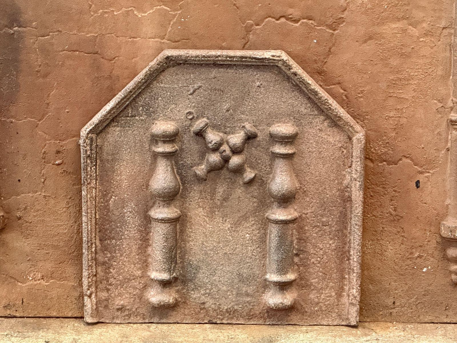 Louis XIV Period 'Pillars With Saint Andrew's Cross' Fireback / Backsplash photo furniture