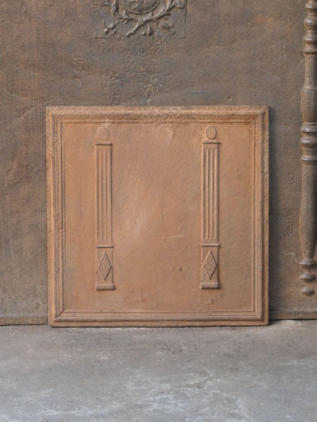 French 'Pillars Of Freedom' Fireback / Backsplash, Early 19th C. photo furniture
