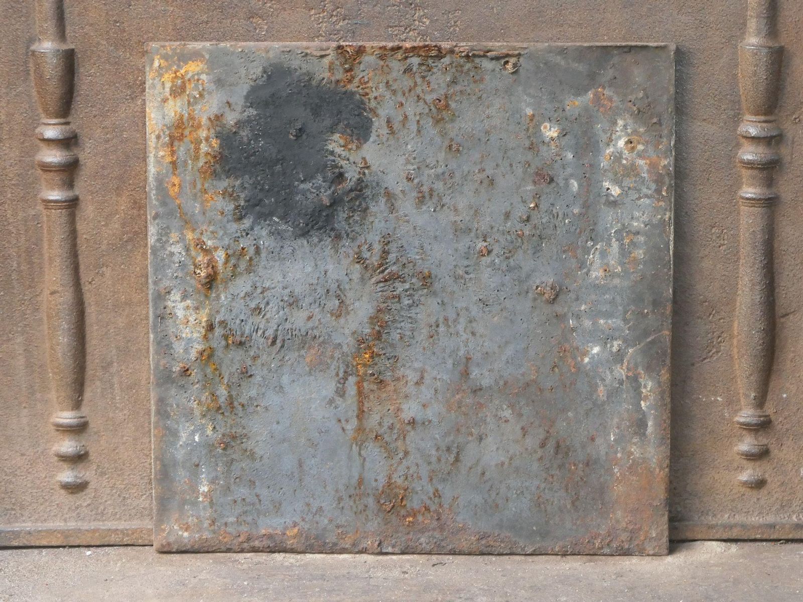 photo for sale French 'Pillars Of Freedom' Fireback / Backsplash, 18th   19th C