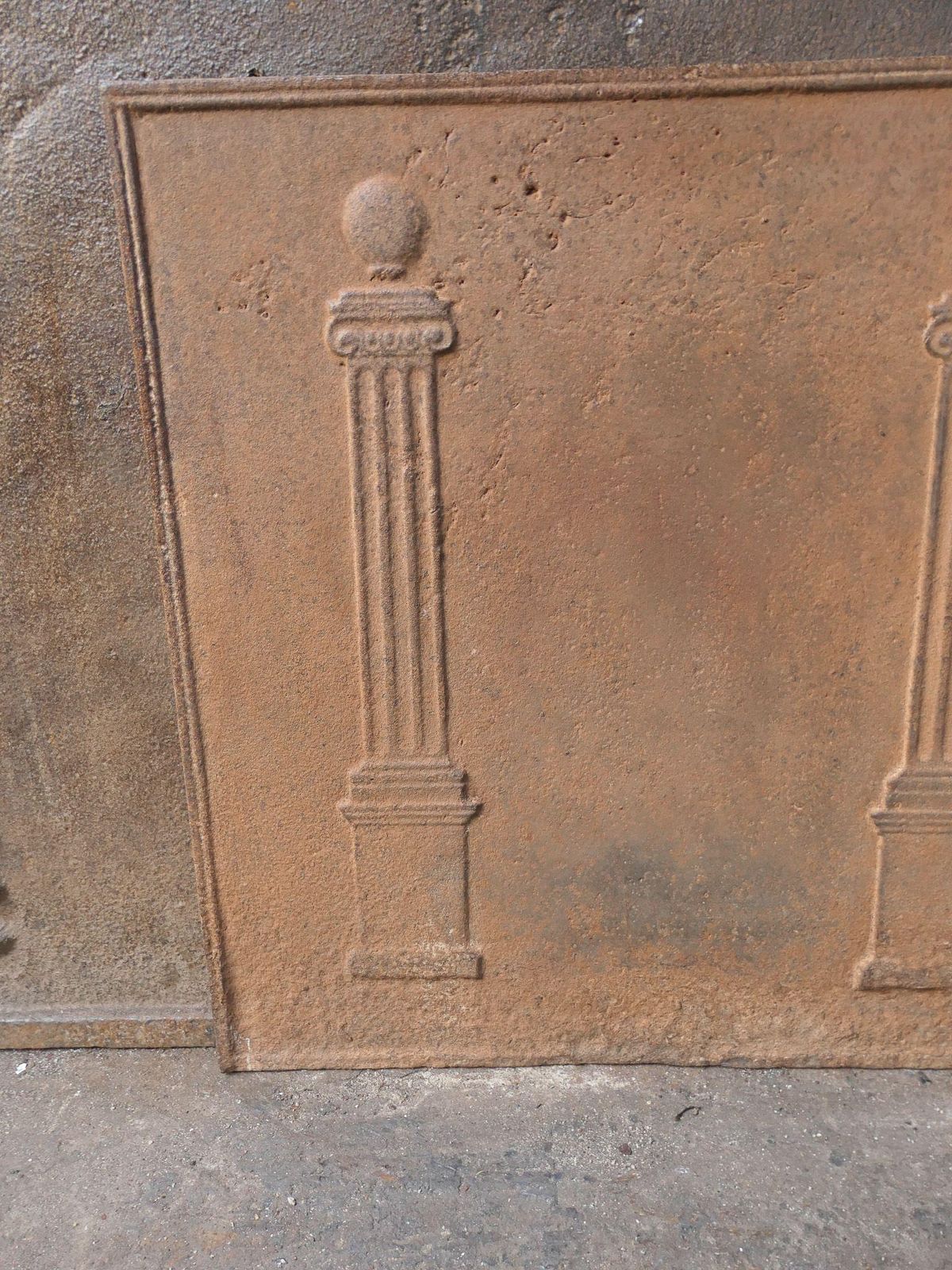 French 'Pillars Of Freedom' Fireback / Backsplash, Early 19th C. photo vintage