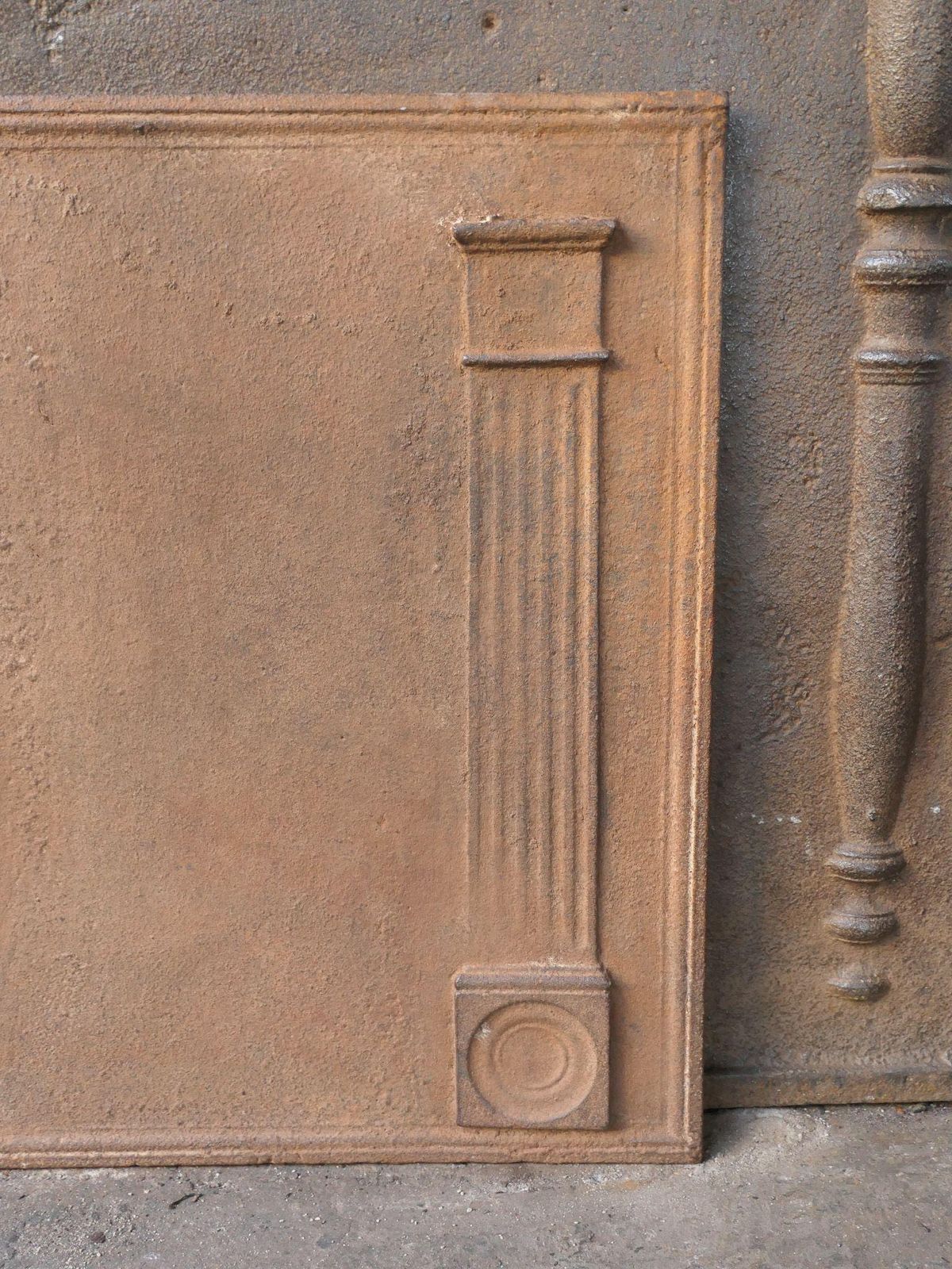 French 'Pillars Of Freedom' Fireback / Backsplash, Early 19th Century photo vinterior