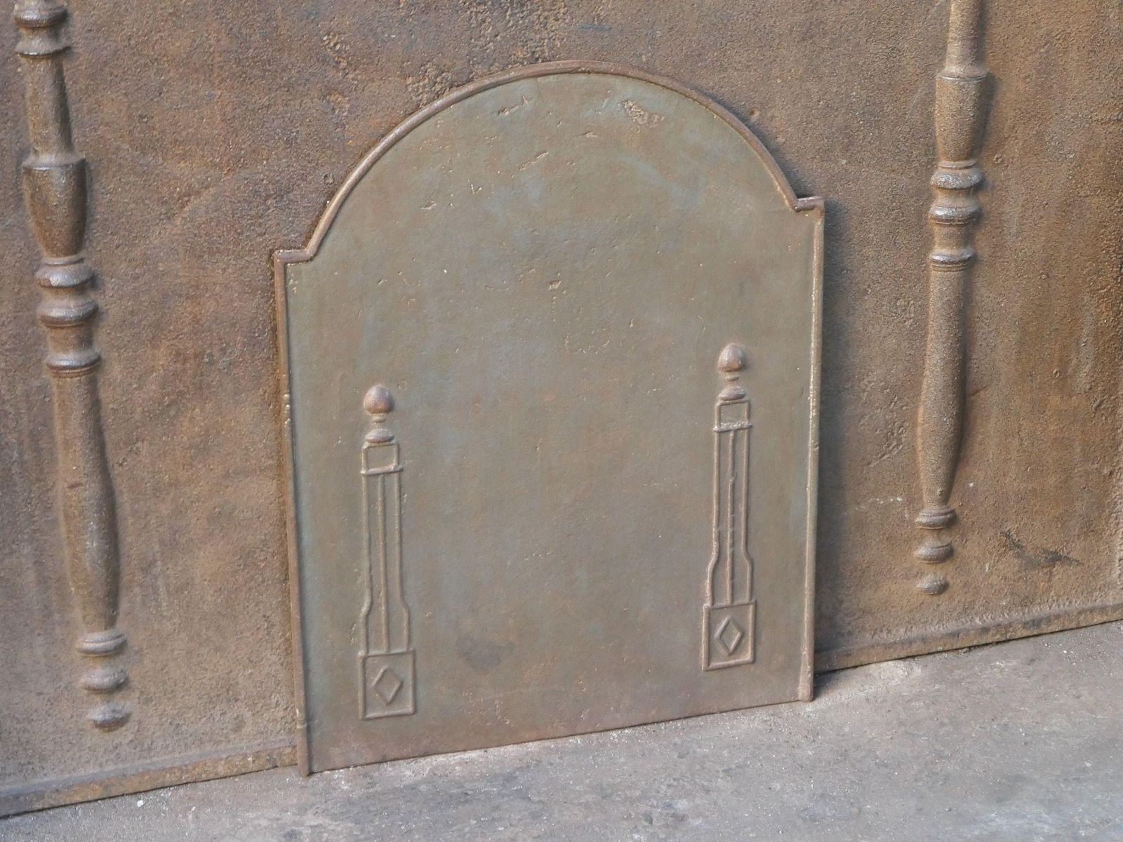 Antique French 'Pillars Of Freedom' Fireback / Backsplash, Early 19th C. photo Home Fixtures