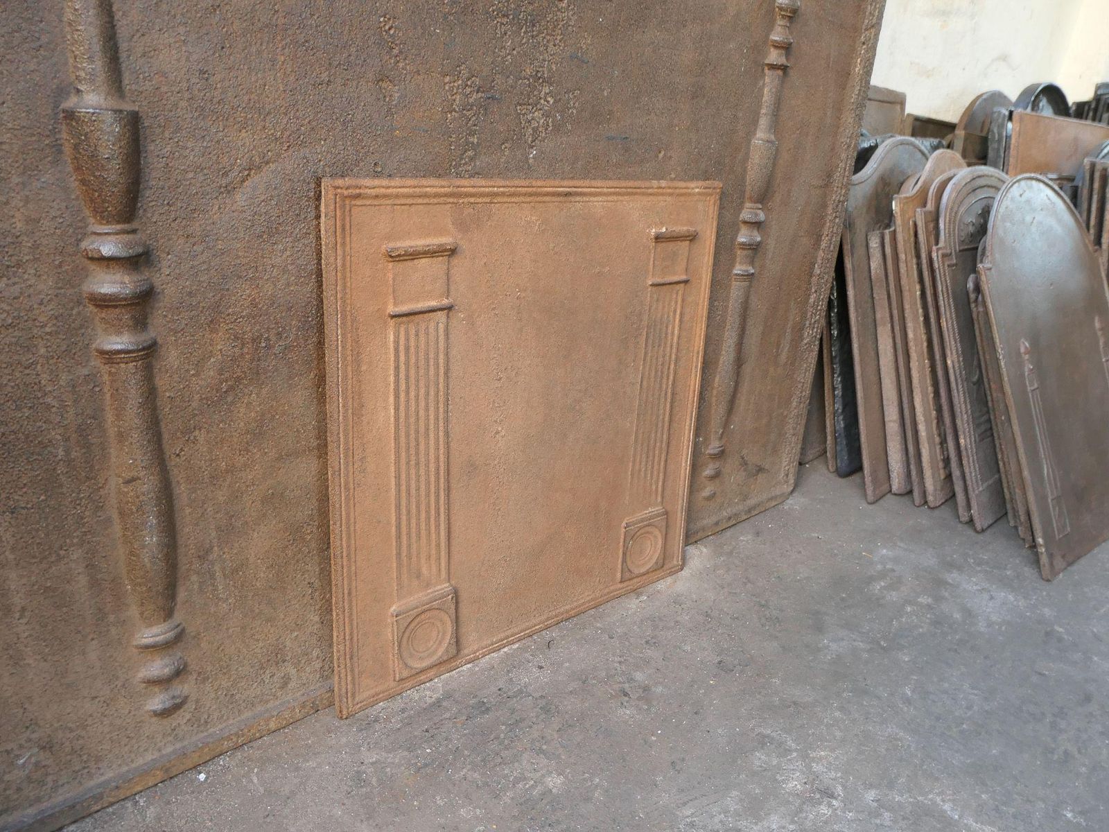 French 'Pillars Of Freedom' Fireback / Backsplash, Early 19th Century photo vintage