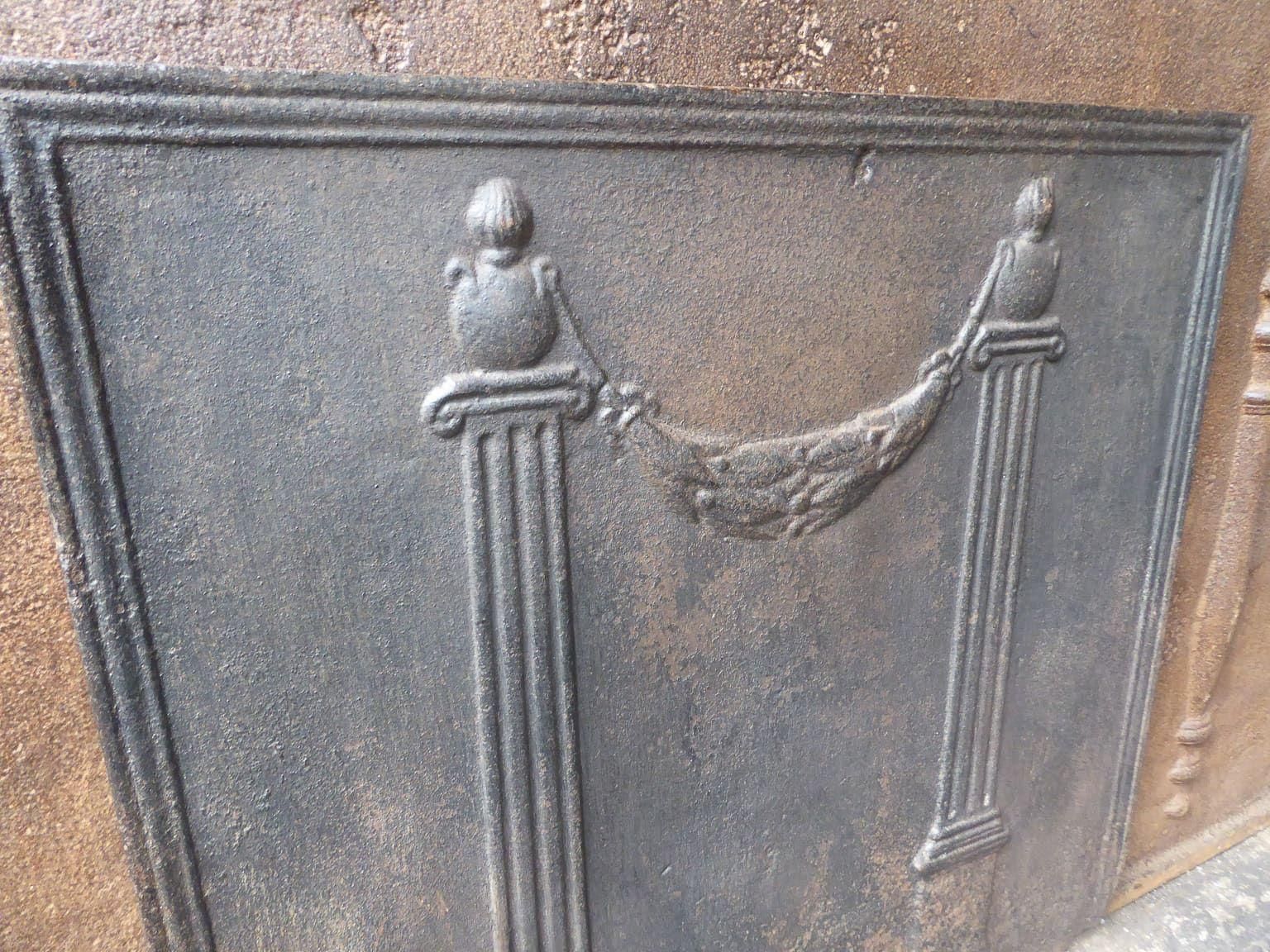 French 'Pillars Of Freedom' Fireback / Backsplash, 19th Century photo vinterior