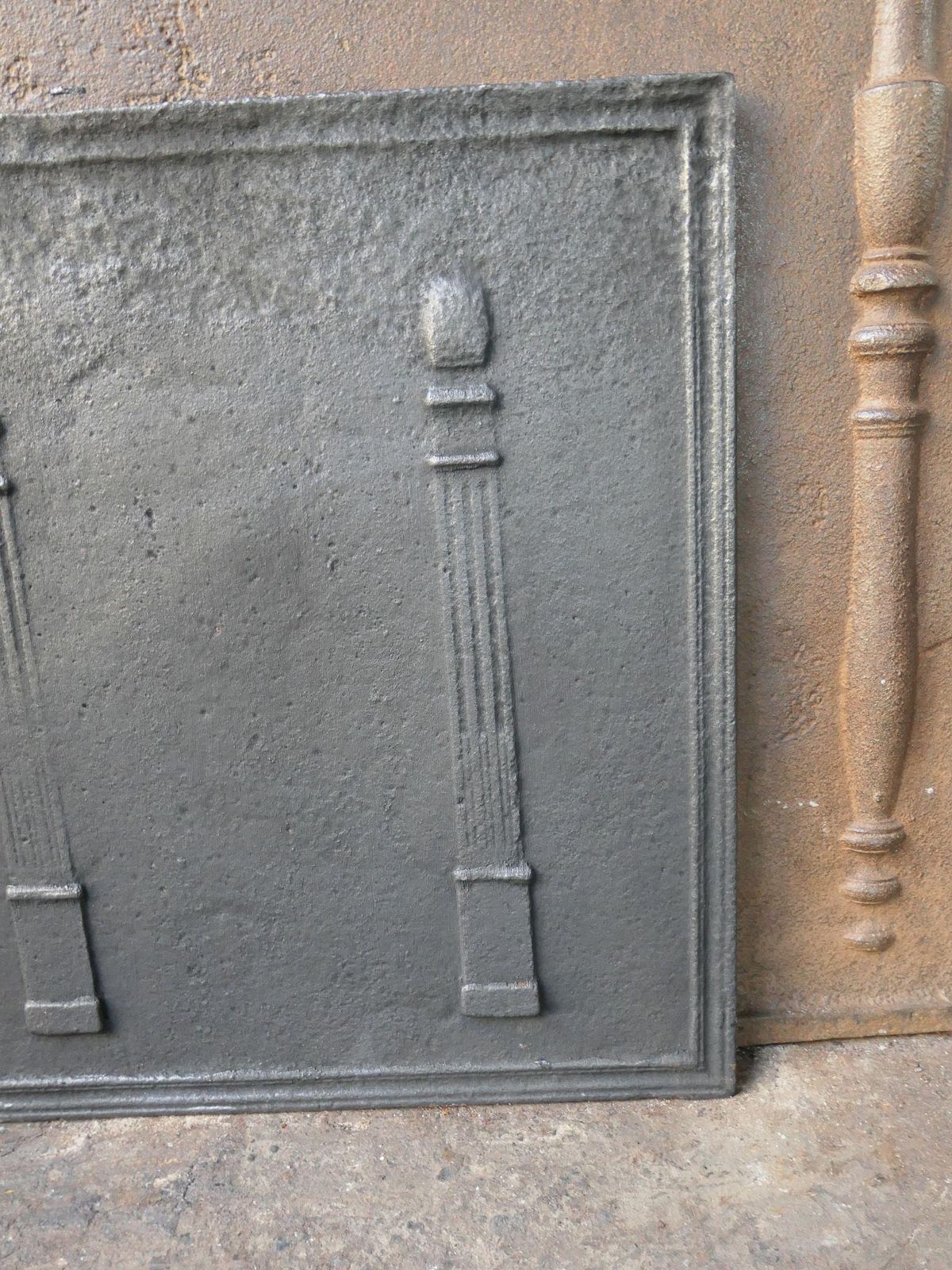 French 'Pillars Of Freedom' Fireback / Backsplash, Early 19th Century photo vinterior