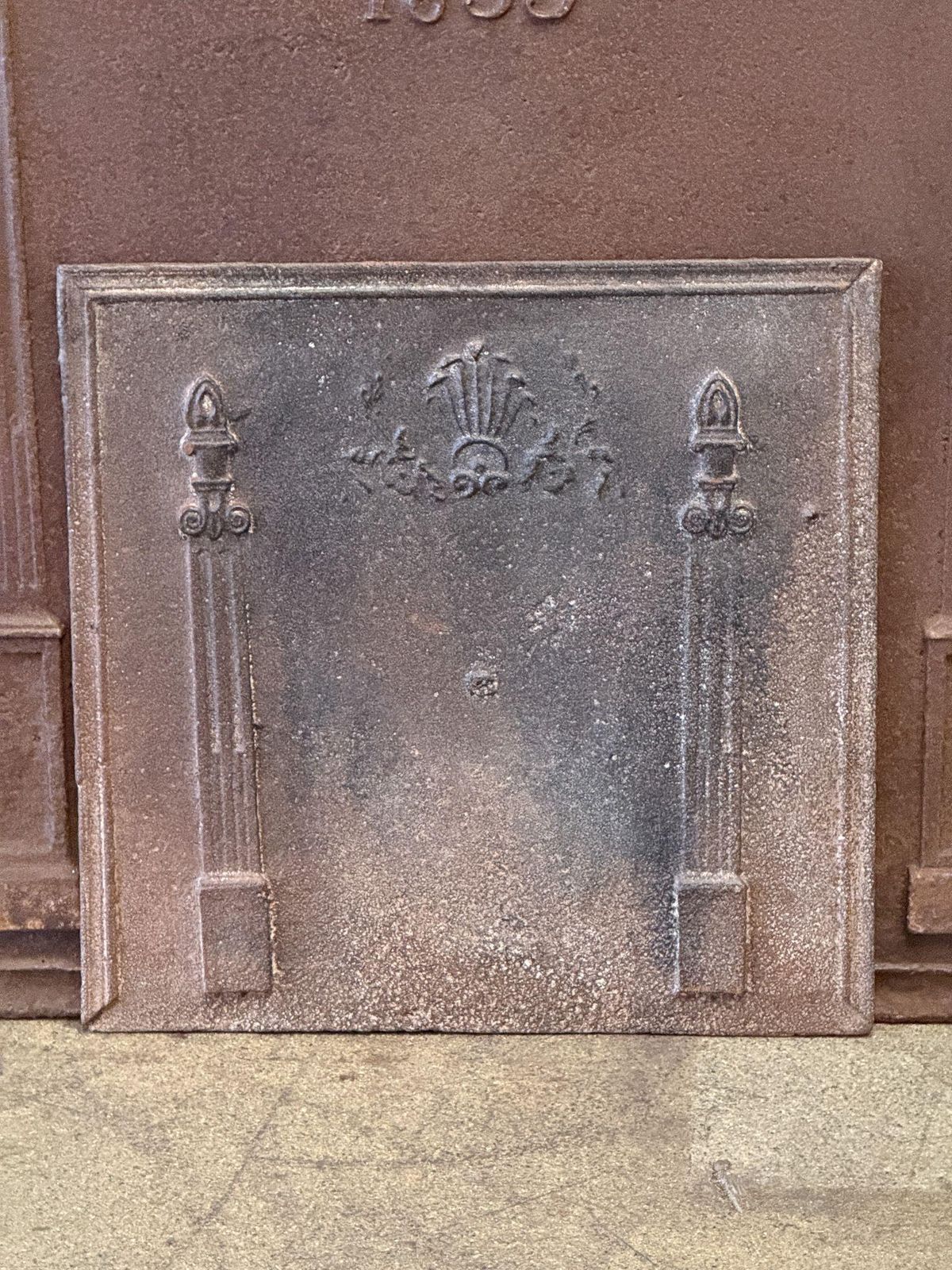 French 'Pillars Of Freedom' Fireback / Backsplash, Early 19th Century photo furniture