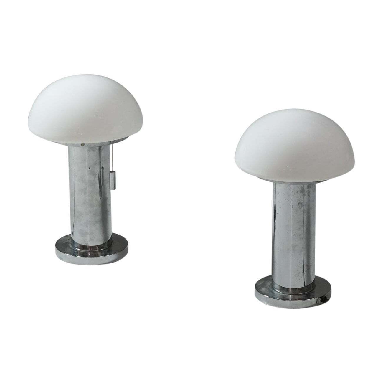 Pair Of Mushroom Table Lamps, Glashütte Limburg, 1970/1980s
