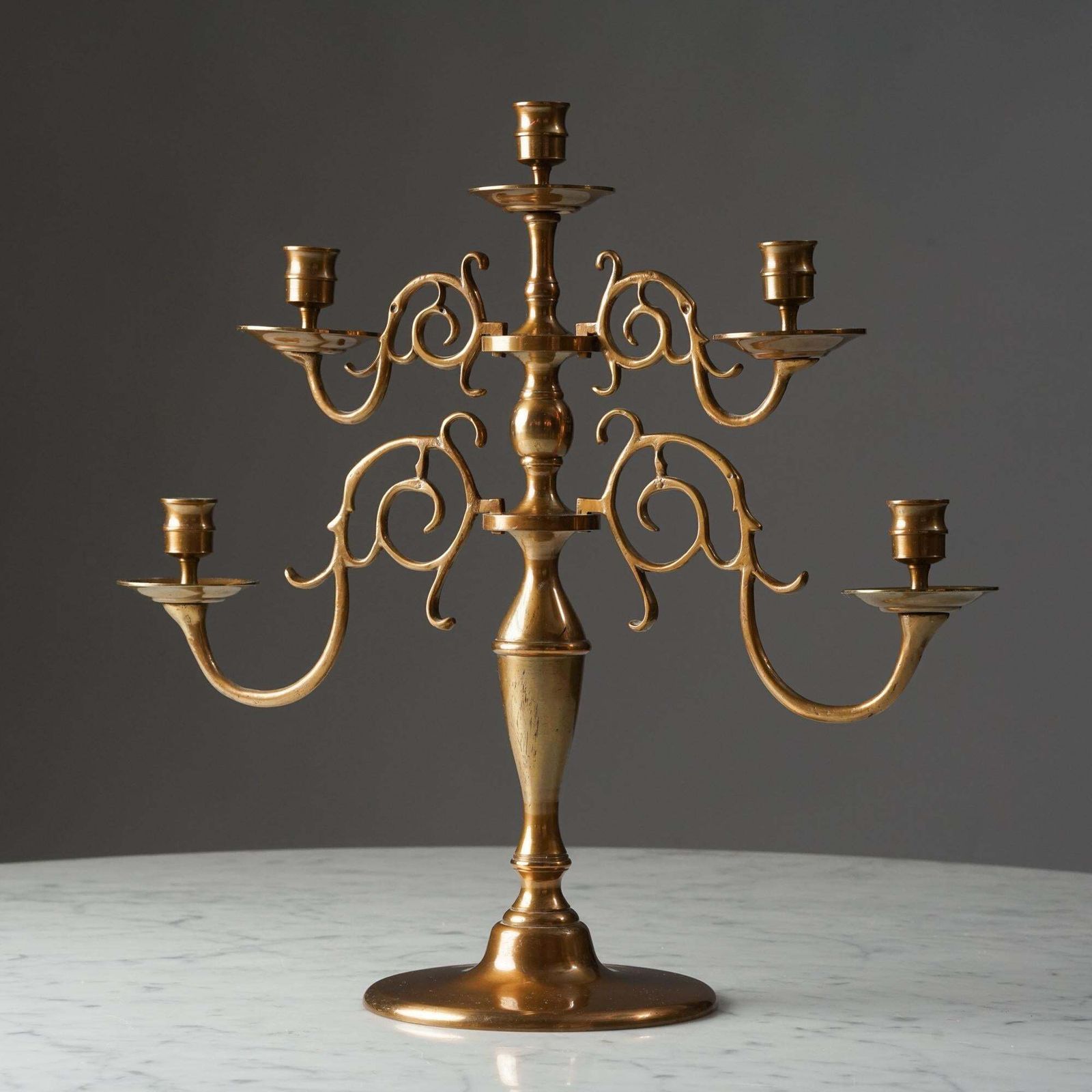 Brass Candelabra Model 1503 By Taidetakomo Hakkarainen, 1930s, Finland photo furniture