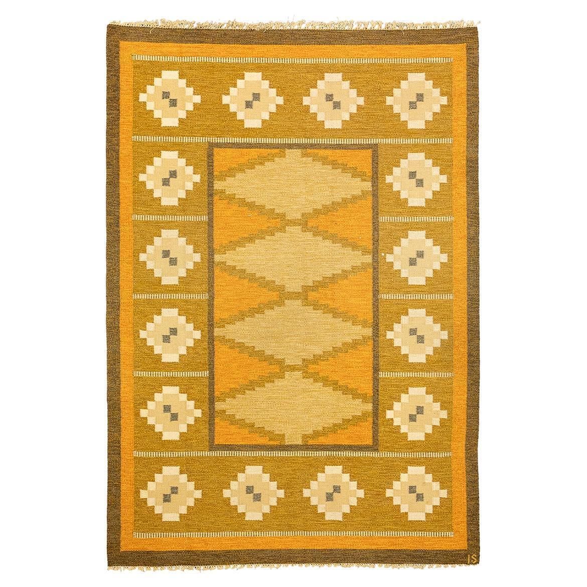 Swedish Rug Flat Weave By Ingegerd Silow