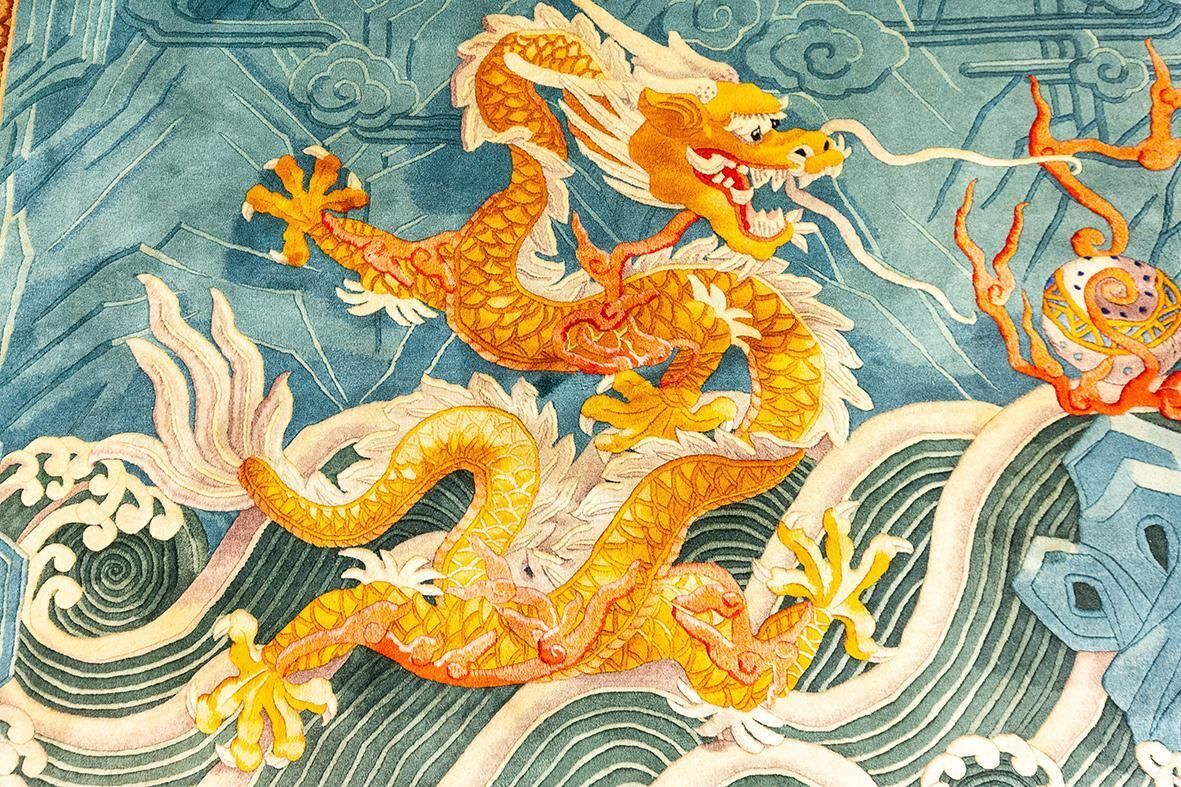 Chinese Rug By Walter Nichols In Relief Technique photo vinterior
