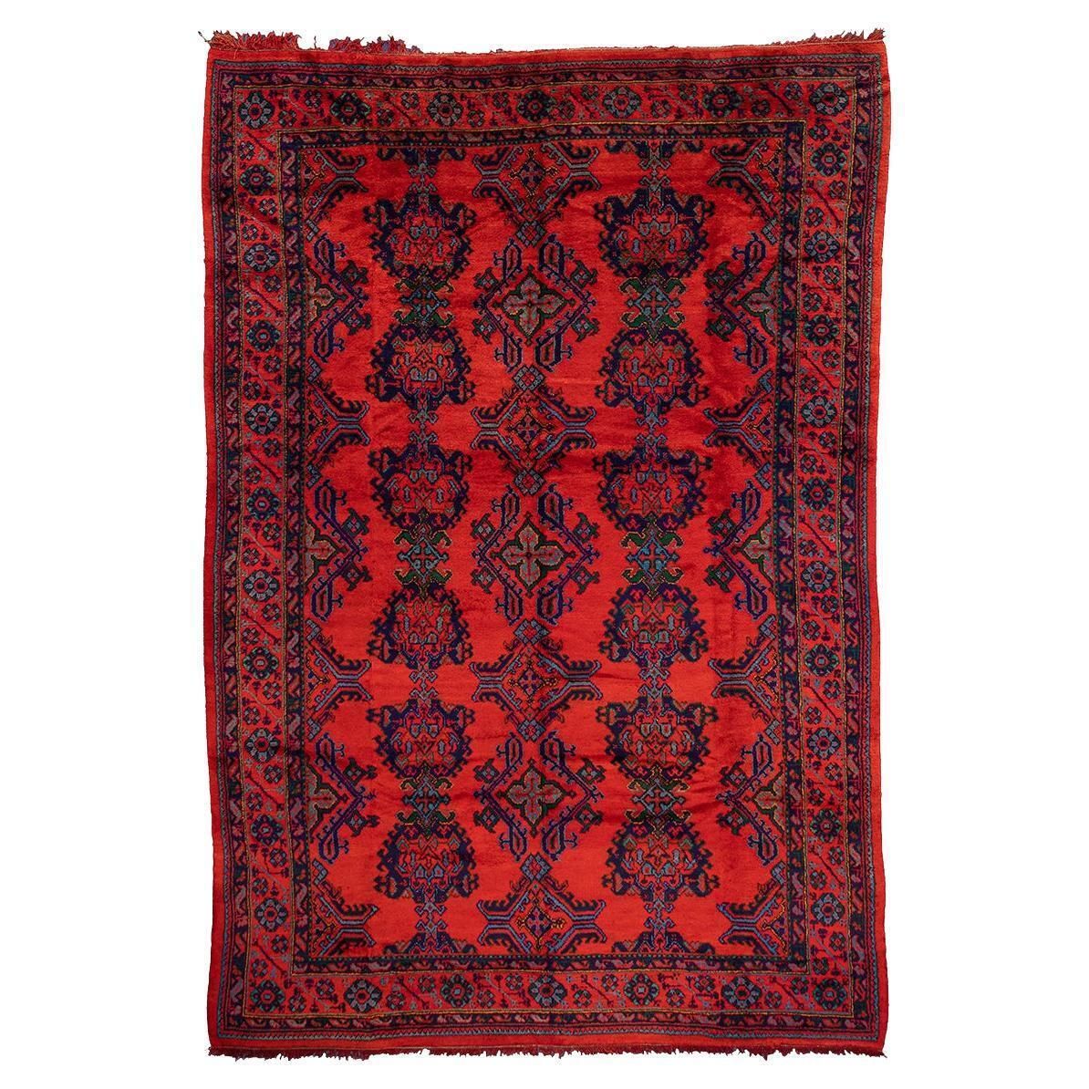 Oushak Rug Red Field