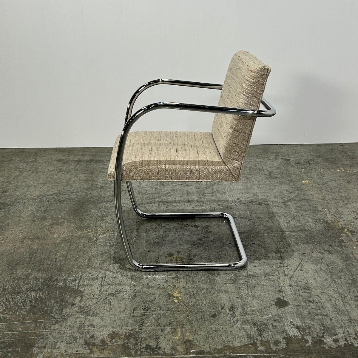 photo for sale Knoll Brno Cream Tubular Chair By Ludwig Mies Van Der Rohe, Set Of Six