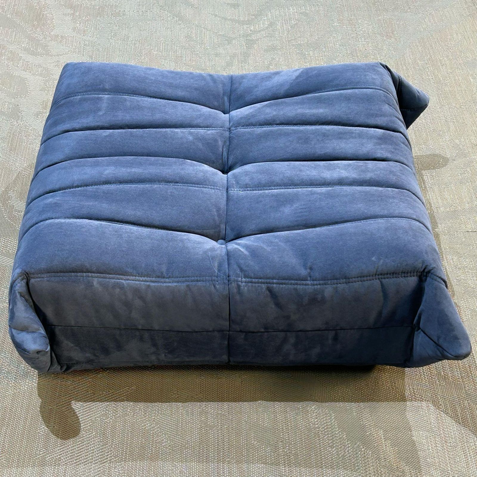 Ligne Roset By Michel Ducaroy Togo Blue Modular Sofa And Footstool, Set Of Five photo furniture
