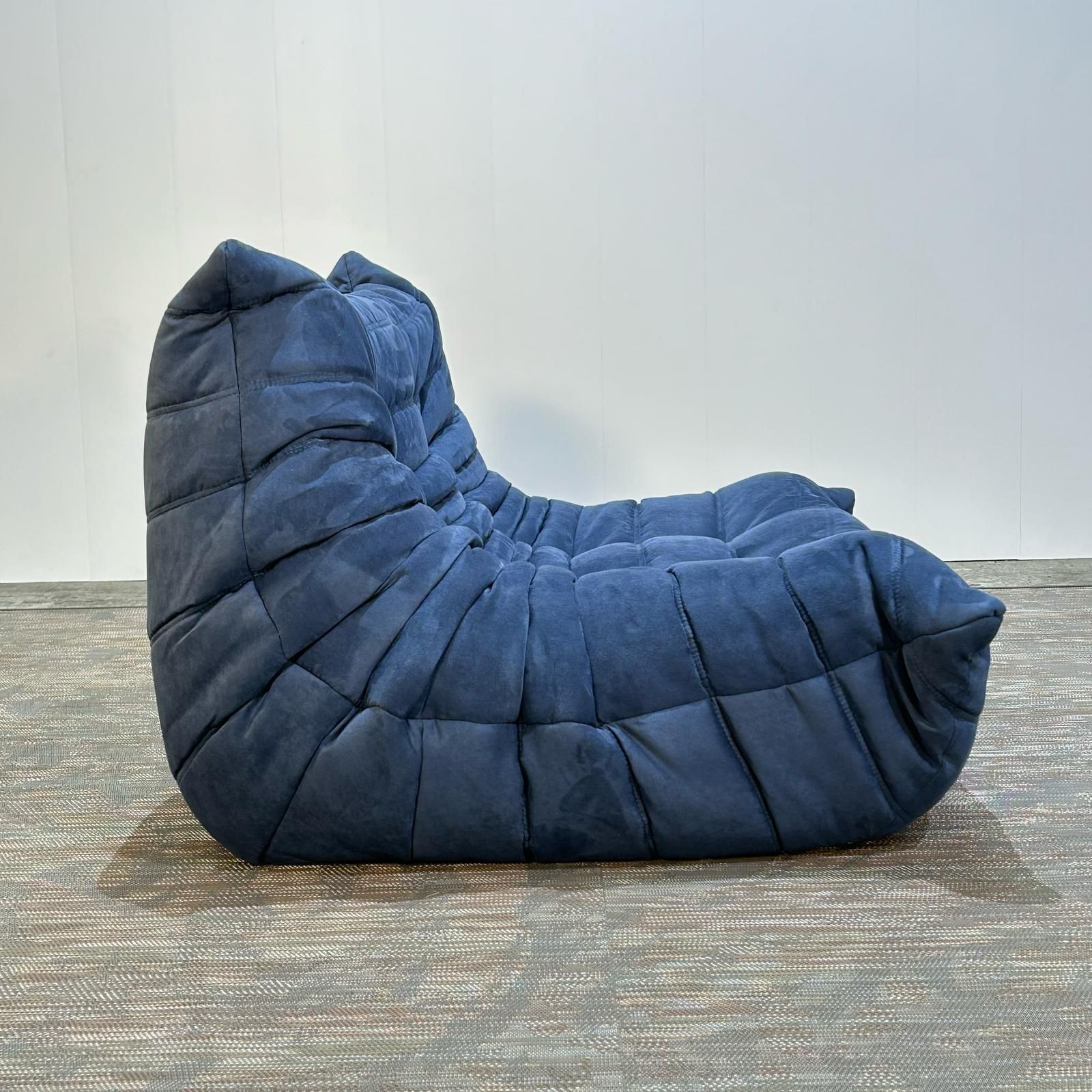 photo for sale Ligne Roset By Michel Ducaroy Togo Blue Modular Sofa And Footstool, Set Of Five